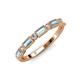 4 - Kelli 0.72 ctw Baguette Shape Aquamarine and Round Natural Diamond Milgrain Wedding Band 