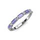 4 - Kelli 0.77 ctw Baguette Shape Tanzanite and Round Natural Diamond Milgrain Wedding Band 