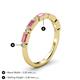 5 - Kelli 0.87 ctw Baguette Shape Pink Sapphire and Round Natural Diamond Milgrain Wedding Band 