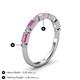 5 - Kelli 0.87 ctw Baguette Shape Pink Sapphire and Round Natural Diamond Milgrain Wedding Band 
