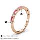 5 - Kelli 0.82 ctw Baguette Shape Pink Tourmaline and Round Natural Diamond Milgrain Wedding Band 