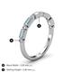 5 - Kelli 0.72 ctw Baguette Shape Aquamarine and Round Natural Diamond Milgrain Wedding Band 
