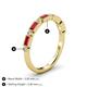 5 - Kelli 0.97 ctw Baguette Shape Ruby and Round Natural Diamond Milgrain Wedding Band 