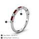 5 - Kelli 1.02 ctw Baguette Shape Red Garnet and Round Natural Diamond Milgrain Wedding Band 