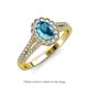 3 - Raisa Desire London Blue Topaz and Diamond Halo Engagement Ring 