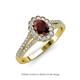 3 - Raisa Desire Red Garnet and Diamond Halo Engagement Ring 