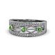 1 - Aurelia 0.54 ctw Green Garnet and Lab Grown Diamond Wedding Band 