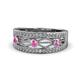 1 - Aurelia 0.51 ctw Pink Sapphire and Lab Grown Diamond Wedding Band 