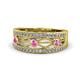 1 - Aurelia 0.51 ctw Pink Sapphire and Lab Grown Diamond Wedding Band 