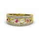 1 - Aurelia 0.47 ctw Pink Tourmaline and Lab Grown Diamond Wedding Band 