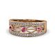 1 - Aurelia 0.47 ctw Pink Tourmaline and Lab Grown Diamond Wedding Band 