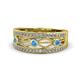 1 - Aurelia 0.52 ctw Blue Topaz and Lab Grown Diamond Wedding Band 
