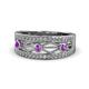 1 - Aurelia 0.47 ctw Amethyst and Lab Grown Diamond Wedding Band 