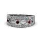 1 - Aurelia 0.54 ctw Red Garnet and Lab Grown Diamond Wedding Band 
