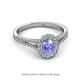 2 - Raisa Desire Oval Shape Tanzanite and Round Lab Grown Diamond Halo Engagement Ring 