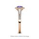 5 - Raisa Desire Oval Shape Tanzanite and Round Lab Grown Diamond Halo Engagement Ring 