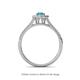 4 - Raisa Desire Oval Shape London Blue Topaz and Round Lab Grown Diamond Halo Engagement Ring 