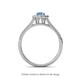 4 - Raisa Desire Oval Shape Blue Topaz and Round Diamond Halo Engagement Ring 