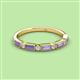 3 - Kelli 0.77 ctw Baguette Shape Tanzanite and Round Lab Grown Diamond Milgrain Wedding Band 