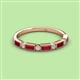 3 - Kelli 0.97 ctw Baguette Shape Ruby and Round Lab Grown Diamond Milgrain Wedding Band 