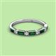 3 - Kelli 0.62 ctw Baguette Shape Created Emerald and Round Lab Grown Diamond Milgrain Wedding Band 