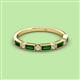 3 - Kelli 0.62 ctw Baguette Shape Created Emerald and Round Lab Grown Diamond Milgrain Wedding Band 