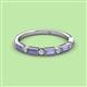 3 - Kelli 0.77 ctw Baguette Shape Tanzanite and Round Lab Grown Diamond Milgrain Wedding Band 