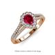 3 - Raisa Desire Ruby and Diamond Halo Engagement Ring 
