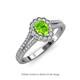 3 - Raisa Desire Peridot and Diamond Halo Engagement Ring 