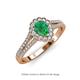 3 - Raisa Desire Emerald and Diamond Halo Engagement Ring 