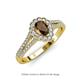 3 - Raisa Desire Smoky Quartz and Diamond Halo Engagement Ring 