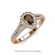 3 - Raisa Desire Smoky Quartz and Diamond Halo Engagement Ring 