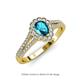 3 - Raisa Desire London Blue Topaz and Diamond Halo Engagement Ring 