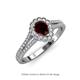 3 - Raisa Desire Red Garnet and Diamond Halo Engagement Ring 