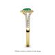 5 - Raisa Desire Emerald and Diamond Halo Engagement Ring 
