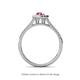 4 - Raisa Desire Pink Tourmaline and Diamond Halo Engagement Ring 