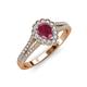 3 - Raisa Desire Rhodolite Garnet and Diamond Halo Engagement Ring 
