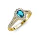 3 - Raisa Desire London Blue Topaz and Diamond Halo Engagement Ring 