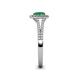 5 - Raisa Desire Emerald and Diamond Halo Engagement Ring 