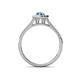 4 - Raisa Desire Blue Topaz and Diamond Halo Engagement Ring 