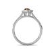 4 - Raisa Desire Smoky Quartz and Diamond Halo Engagement Ring 