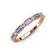4 - Kelli 0.77 ctw Baguette Shape Tanzanite and Round Lab Grown Diamond Milgrain Wedding Band 
