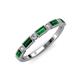 4 - Kelli 0.62 ctw Baguette Shape Created Emerald and Round Lab Grown Diamond Milgrain Wedding Band 