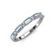 4 - Kelli 0.72 ctw Baguette Shape Aquamarine and Round Lab Grown Diamond Milgrain Wedding Band 