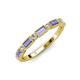 4 - Kelli 0.77 ctw Baguette Shape Tanzanite and Round Lab Grown Diamond Milgrain Wedding Band 