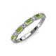4 - Kelli 0.87 ctw Baguette Shape Peridot and Round Lab Grown Diamond Milgrain Wedding Band 