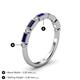 5 - Kelli 1.02 ctw Baguette Shape Blue Sapphire and Round Lab Grown Diamond Milgrain Wedding Band 