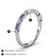 5 - Kelli 0.77 ctw Baguette Shape Tanzanite and Round Lab Grown Diamond Milgrain Wedding Band 
