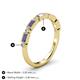 5 - Kelli 0.77 ctw Baguette Shape Tanzanite and Round Lab Grown Diamond Milgrain Wedding Band 
