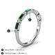 5 - Kelli 0.62 ctw Baguette Shape Created Emerald and Round Lab Grown Diamond Milgrain Wedding Band 